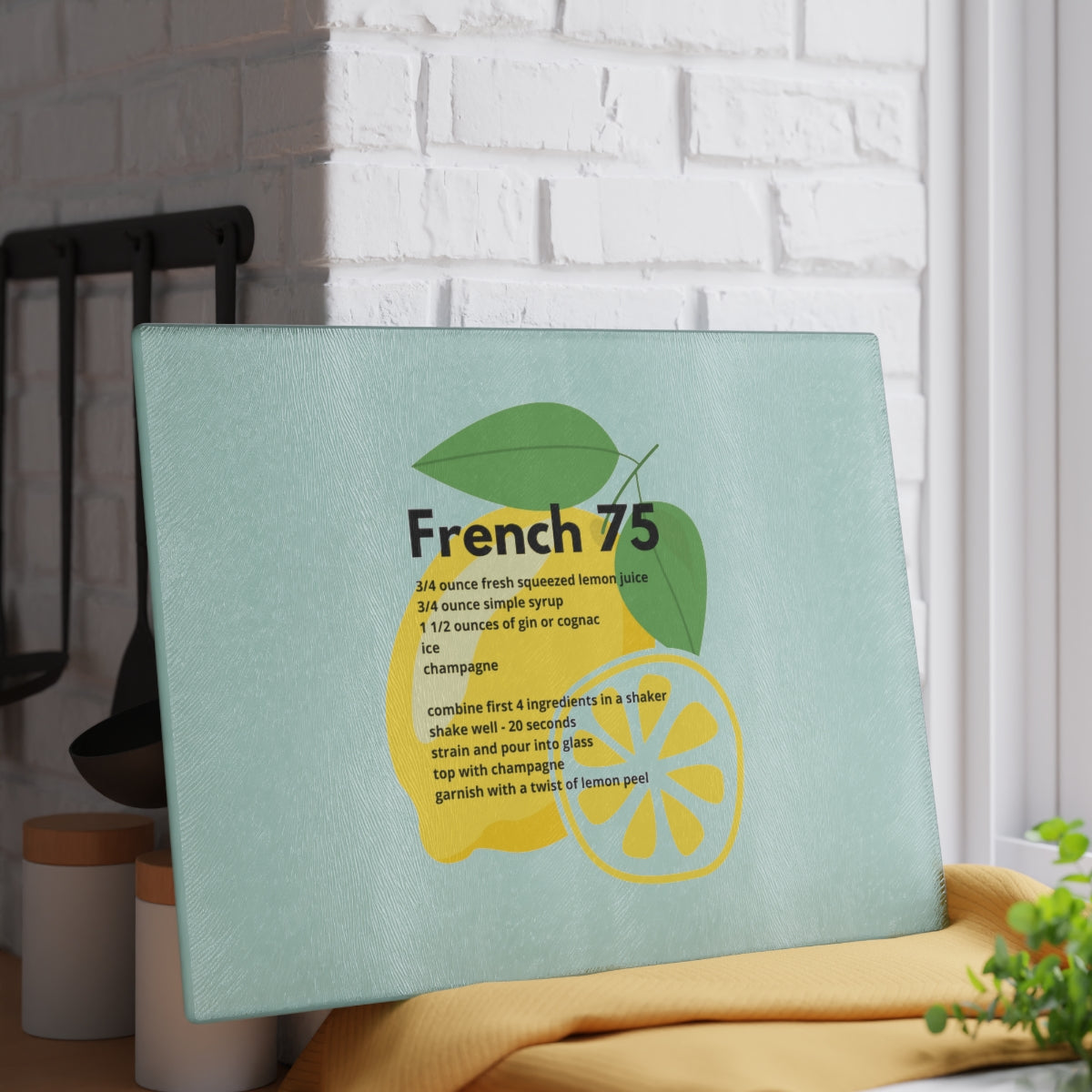 French 75 - Glass Cutting Board - Bubbles Make Me Happy