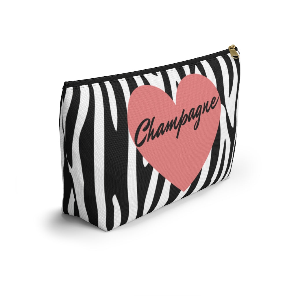 Zebra - Accessory Pouch w T-bottom - Bubbles Make Me Happy