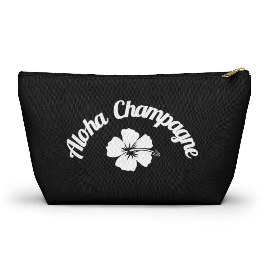 Aloha - Black Accessory Pouch w T-bottom - Bubbles Make Me Happy