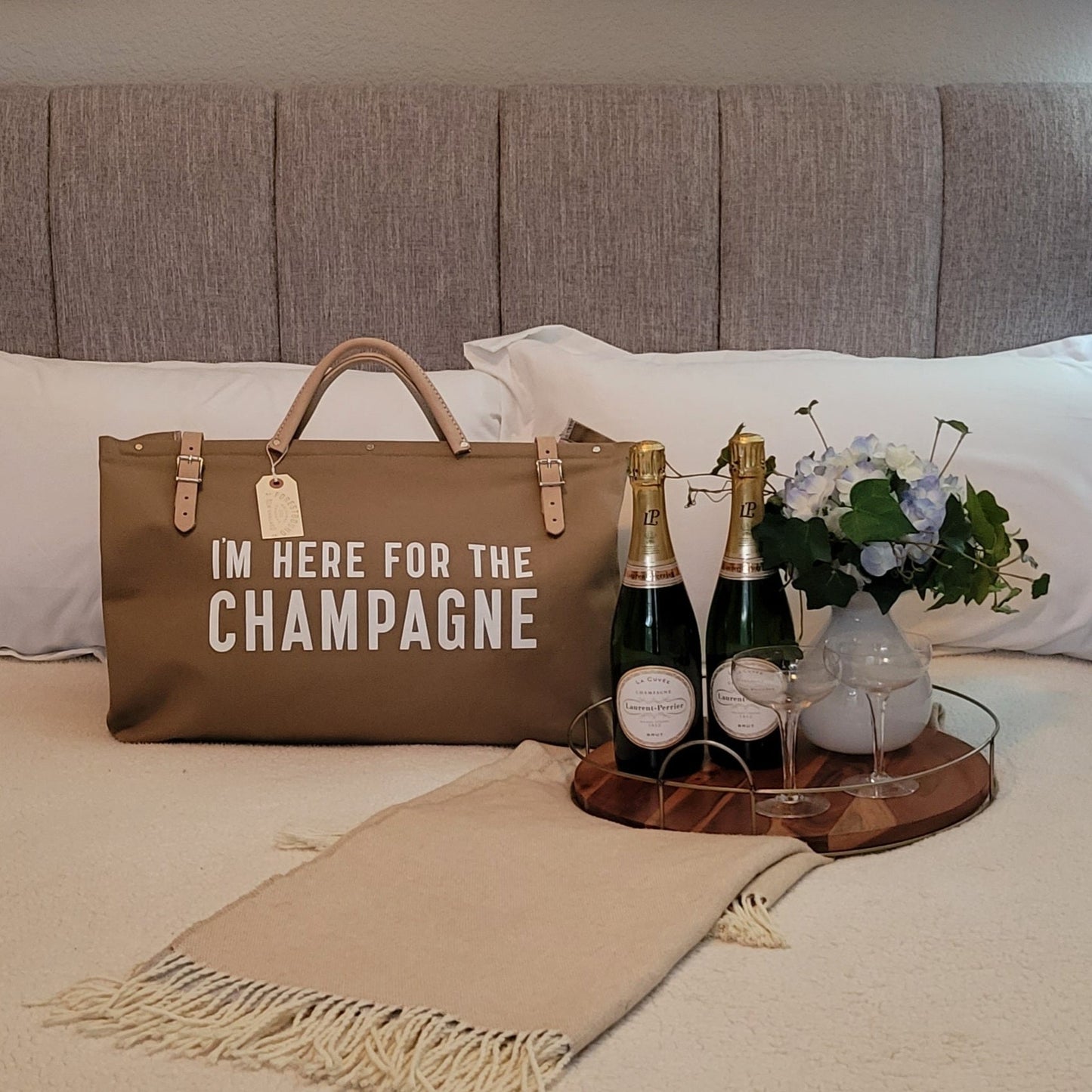 I'm Here For The Champagne - Forestbound Utility Overnight Bag - Bubbles Make Me Happy