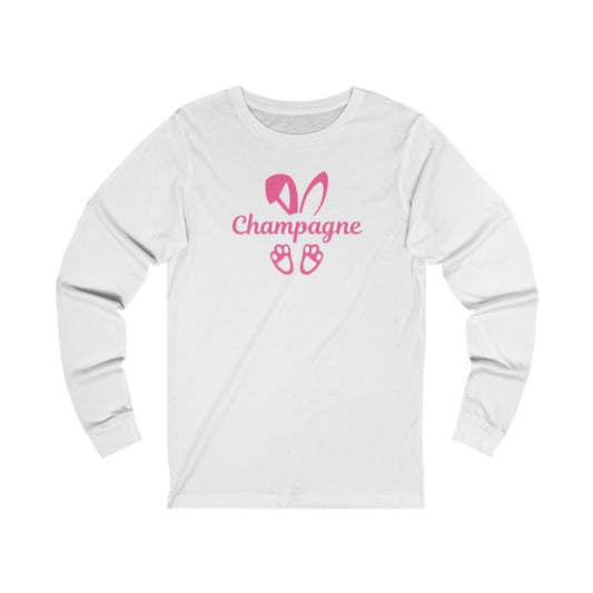 Champagne Bunny - Unisex Jersey Long Sleeve Tee - Bubbles Make Me Happy