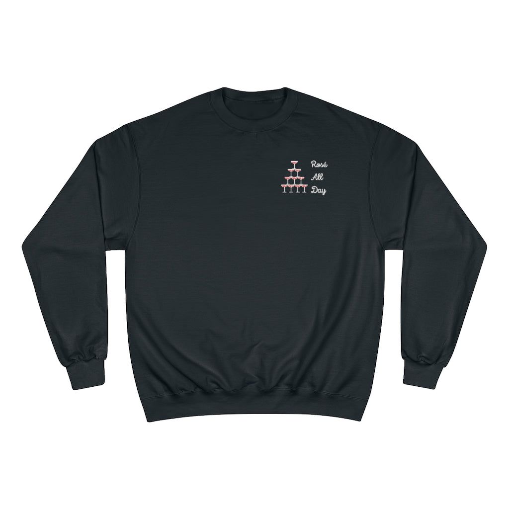 All black champion online crewneck