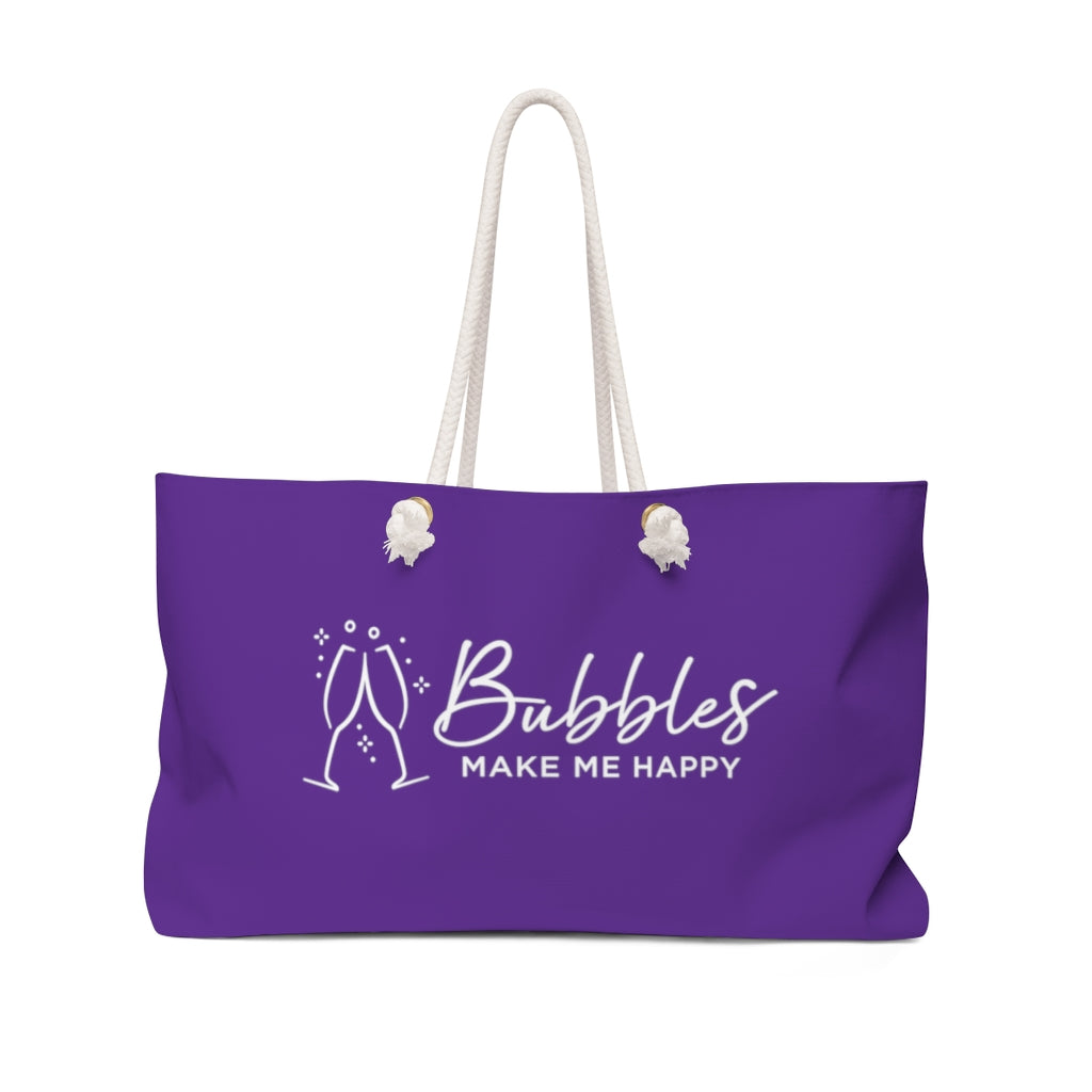 Bubbles - Deep Violet Weekender Bag - Bubbles Make Me Happy