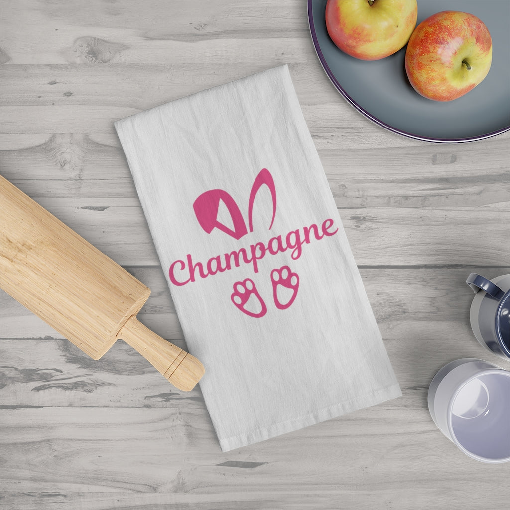 Champagne Bunny - Tea Towel - Bubbles Make Me Happy