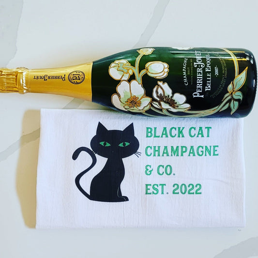 Black Cat Champagne & Co - Tea Towel - Bubbles Make Me Happy