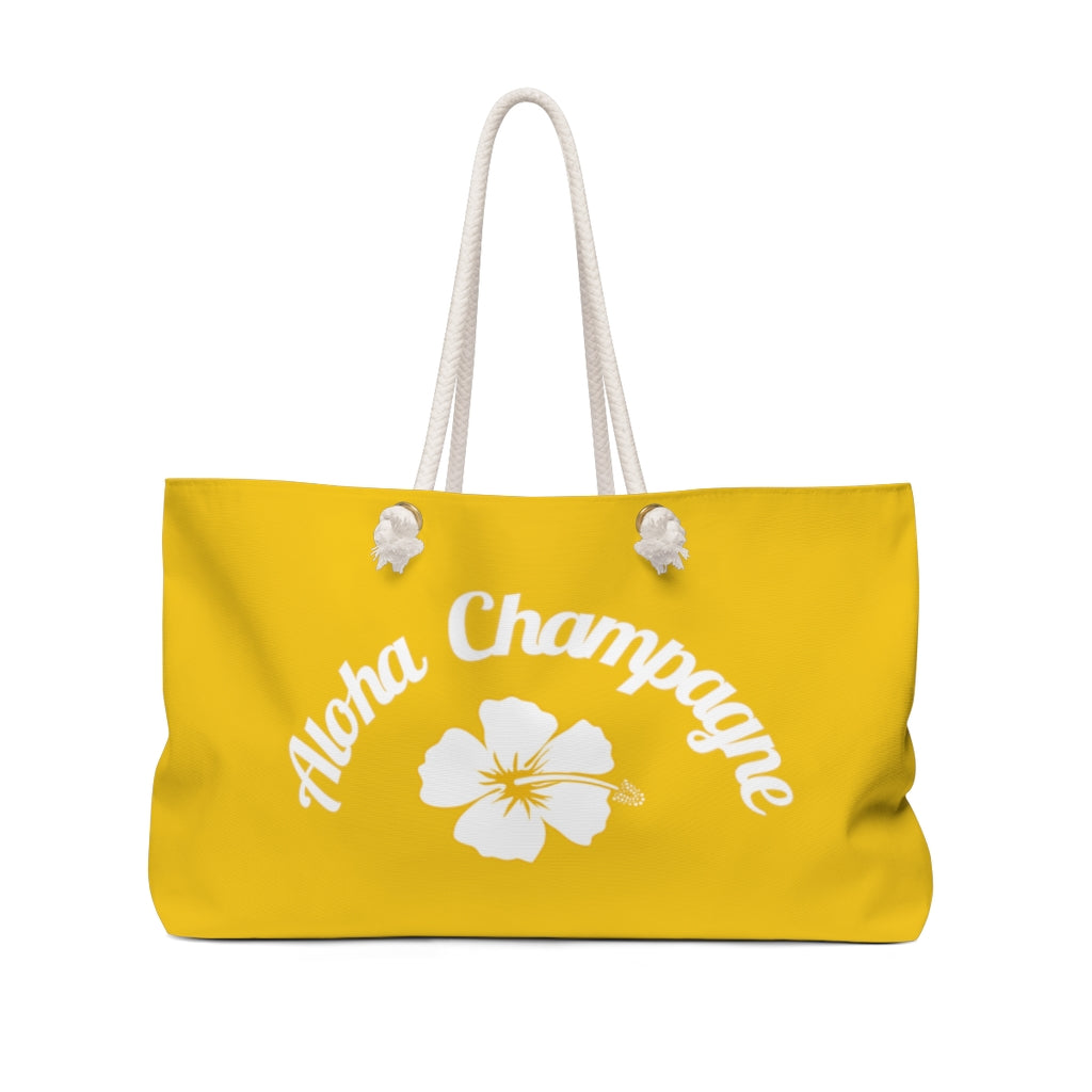 Aloha - Yellow Weekender Bag - Bubbles Make Me Happy