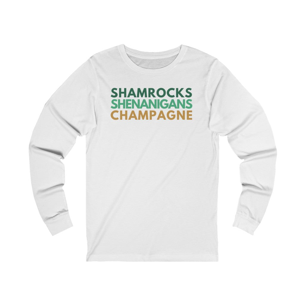 Shamrocks - Unisex Jersey Long Sleeve Tee - Bubbles Make Me Happy