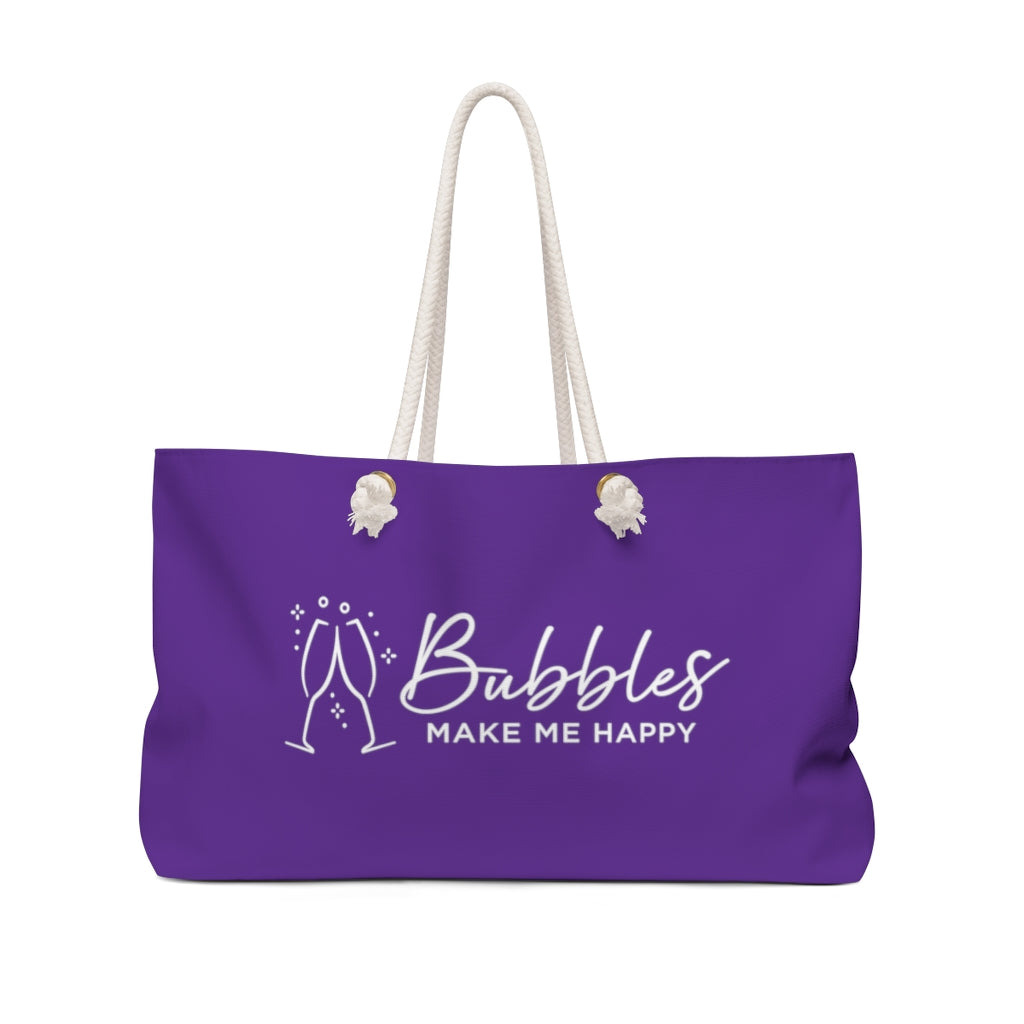 Bubbles - Deep Violet Weekender Bag - Bubbles Make Me Happy